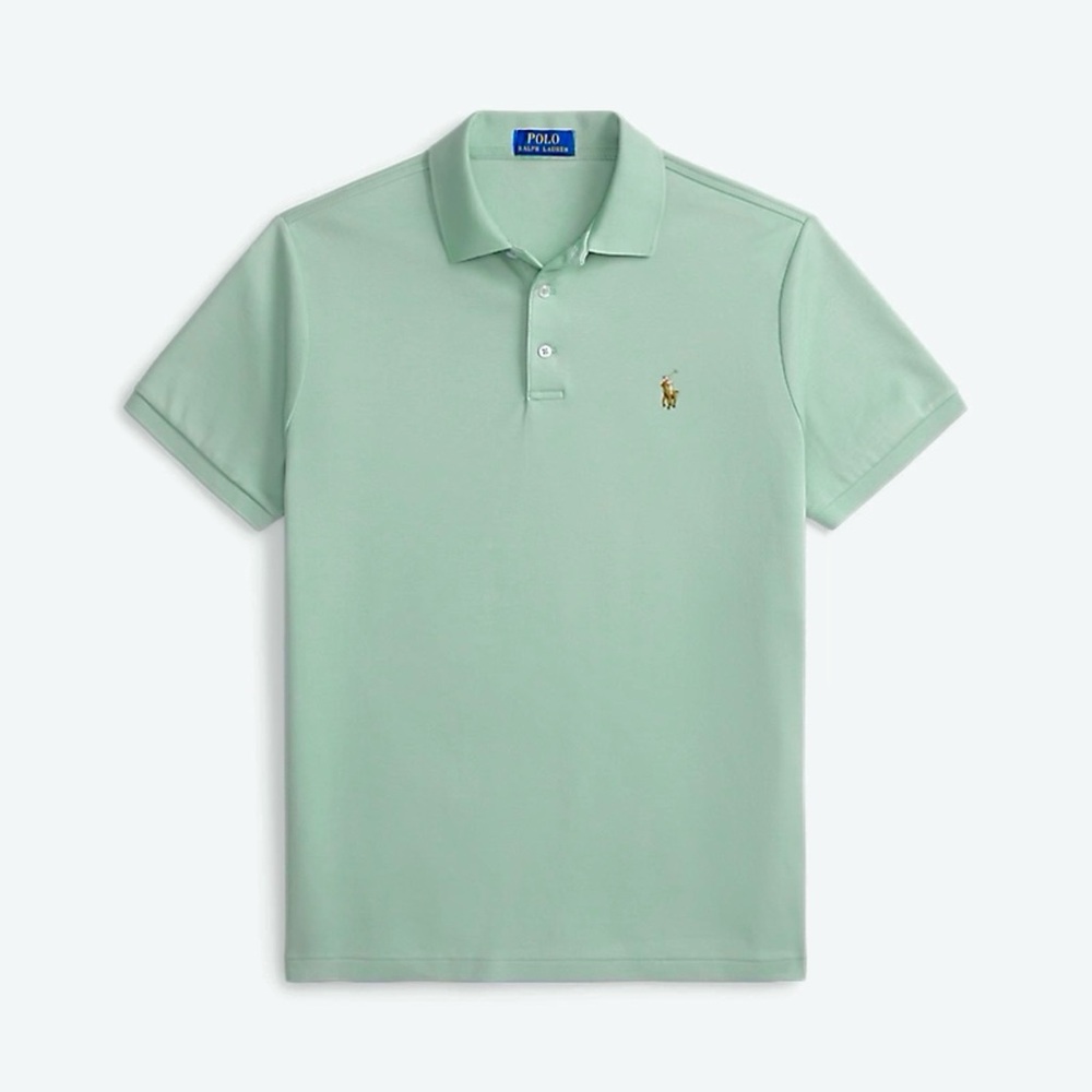 POLO RALPH LAUREN Custom Slim Fit Soft Cotton Short Sleeve Polo Shirt LARGE NWT